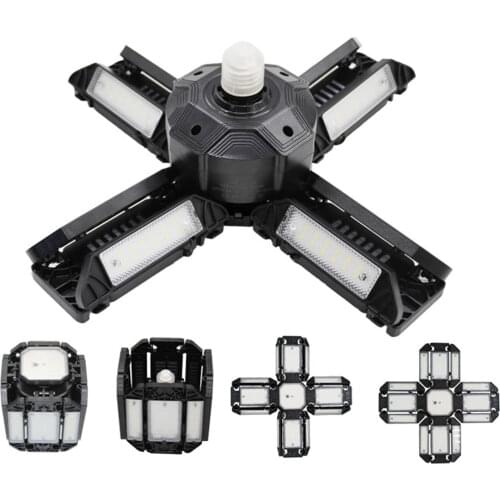 Led Garage Lights Deformable Folding Adjustable Ceiling Lamp E27 Led Lamp for Warehouse/Workshop/Balcony/Basement/Factory Light