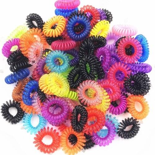 5Pcs Mix Color 2-3cm Elastic Hair Bands Girls Hair Accessories Rubber Hair Band Headwear Woman Hair Ties rope Telephone Wire
