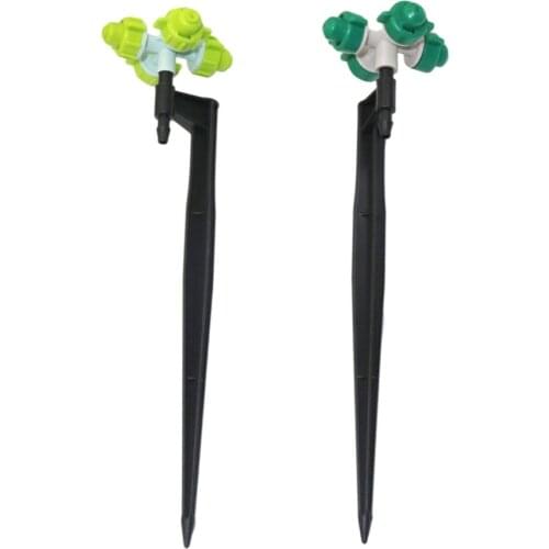 Garden Cross Atomized Nozzle Greenhouse Sprinkler irrigation Humidifying sprayer Agriculture tools Mist nozzle with holder 10 Pc