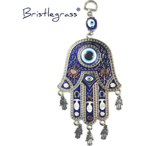 BRISTLEGRASS Turkish Blue Evil Eye Fish Hamsa Hand Amulets Lucky Charm Car Wall Hanging Pendants Pendulum Blessing Protect Decor