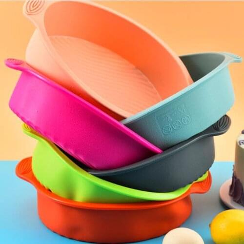 Silicone Round Food Grade Non Stick Cake Bakeware 3D Cake Mold Baking Tool Bread Loaf Tray Birthday Cake Dessert Pan Tools