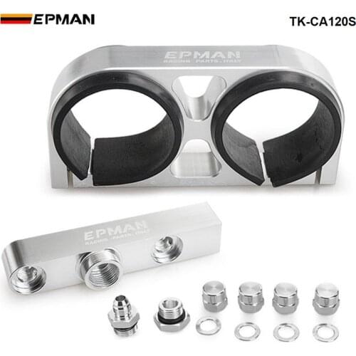 EPMAN Sport Fuel Pump Bracket Billet Aluminium Assembly Outlet Manifold In Silver For 044 fuel pump For Jeep Wrangler TK-CA120S