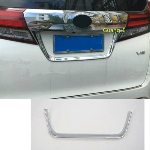 Car Styling ABS Chrome Back Rear License Frame Plate Trunk Trim Strip Bumper For Toyota Alphard Vellfire 2016 2017 2018 2019