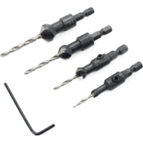 6 10 13 16# Cone-hole Inverted Angle Drill 1/4" Hexagonal Shank Hole Drill Sinking Countersink Drill Bit Woodworking Hole Opener