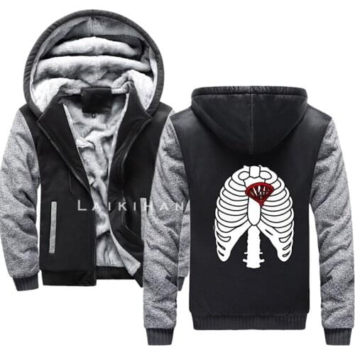 Paragliding lustig Skelett Brustkorb Ich liebe Winter Hoodies Men Casual Hooded Warm Sweatshirts Male Thick Tracksuit Jacket