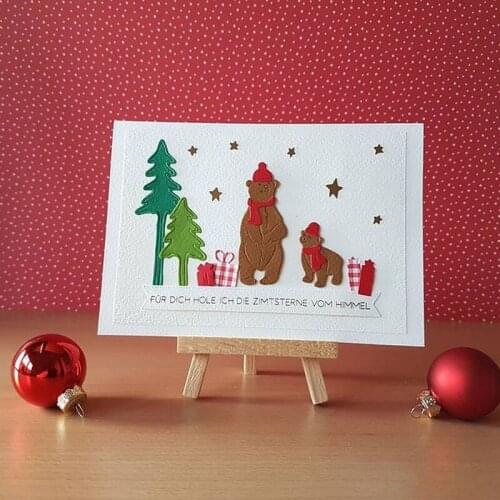 Winter Christmas Bears Cutting Dies Scrapbooking Card Album Making DIY Crafts Stencil Supplies New 2020
