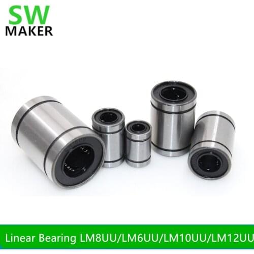 SWMAKER 1pcs Bearing Steel, linear ball bearing, LM8UU, LM6UU, LM10UU, LM12UU for 3D printer parts