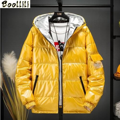 2020 Womens Down Jacket Winter Glossy Silver/Black/Gold/Blue Plus Size Hooded Parka Outwear Down Padded Coats Female