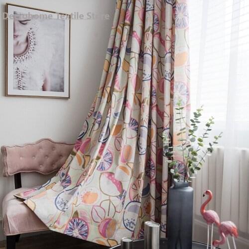 Curtain Fabric Spot Modern Fresh Curtains for Living Room Bedroom Curtains Cotton Printing Curtain Fabric