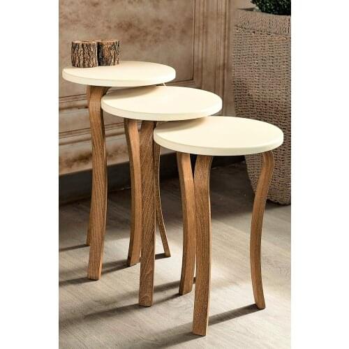 3 pcs Modern The MEDEF Zigon Coffee Table Wood foot-white