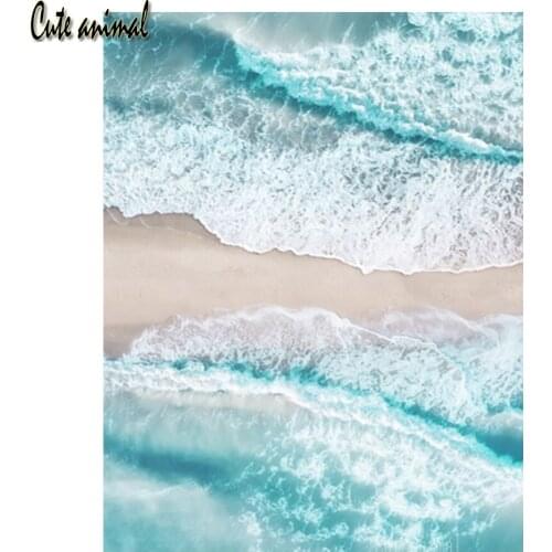 DIY 5D Full Square Drill Diamond Embroidery Diamond Painting Cross Stitch Ocean Beach Seascape Rhinestone Mosaic Home Decoration