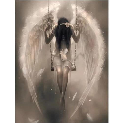 New 5D DIY Diamond Painting Angel Wings Diamonds Embroidery Diamond Mosaic Girl Full Square round drill Cross stitch Decor P1157