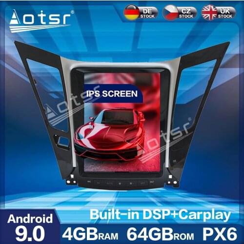 Aotsr Vertical Tesla PX6 Android 9.0 4+64GB Car Radio Player GPS Navigation Multimedia Play DSP For Hyundai Sonata8 Sonata 8 12