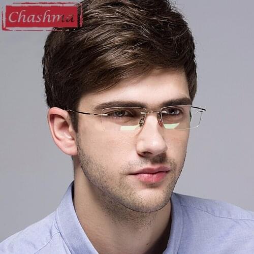 Chashma Eyewear armacao para oculos de grau Frameless Titanium Eye Glasses Frame Optical Glasses Frames for Women and Men