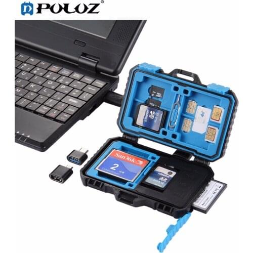 Memory Card Case USB 3.0 SD CF TF Reader with OTG Fuction 22 Slots Waterproof SD CF TF SIM Cards storage Case Holder