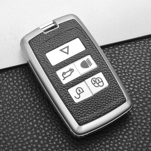 Key Case Cover for Land Rover Range Rover Sport Evoque Velar Discovery 5 2018 2019 2020 Smart Remote Keychain PU TPU