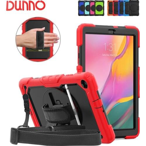 Samsung Tablet Case Stand For Funda Tablet 2019 Samsung Galaxy Tab A 10.1 SM-T510 T515 Tablette Cover Rotate Hand Strap