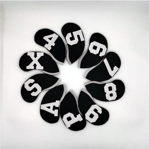 2020 Black Golf Headcovers Irons Covers With Embroidery Numbers Iron Complete Set #4~9PASX Mascot Novelty Gift