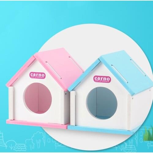 Pet Hamster House Small Cute Pet Toys Cartoon Fairy Tale Ranch Cabin Hamster Sleeping Nest Wooden Villa Pets Product Comfortable