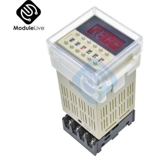 PLC Dual Time Relay 220V 110V 12V 24V LED Digital Time Delay Relay Cycle Timer Relay Control Switch Timming Controller with Base