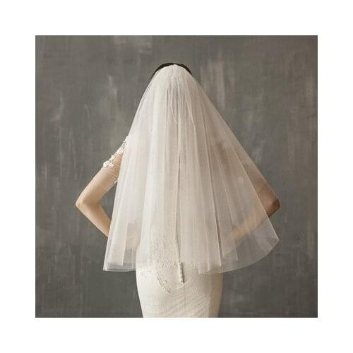 TOPQUEEN V26 Bridal Veils Wedding Decorations for Bride Dress Veil Ivory Veil for Bride 2021 New Wedding Hair Veil with Comb