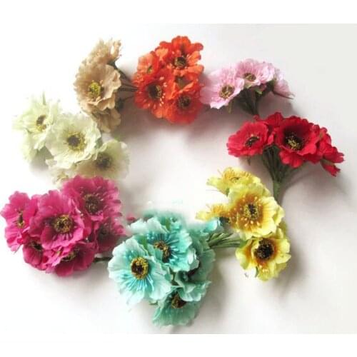 Artificial flowers head DIY simulation cherry bouquet flowers artificial flowers silk flower garland wreath accessories