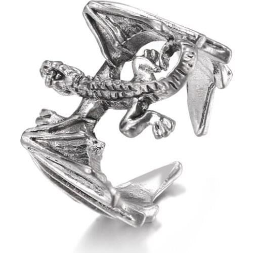 Bettyue Fashion Statement Vivid Flying Dragon Appearance Alloy Ring For Women Cool Adjustable Jewelry Punk Style Shiny Dress-Up