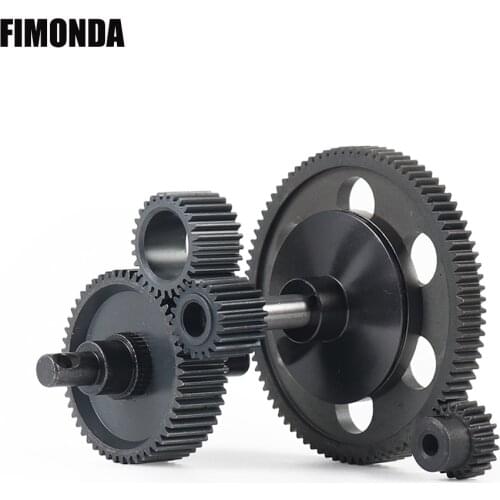 RC Car Transmission All Metal Internal Gears Set with Motor Gear for 1/10 RC Crawler Axial SCX10 Gearbox Upgrade Parts