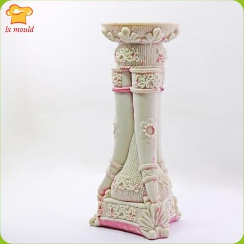 LXYY NEW Roman Column Candle Mould Silicone DIY Candle Moulds Plaster Handmade Making Mold #1