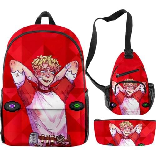Dream Tommyinnit Merch School Backpack Set 3 Pieces Boys Girls Backpacks Travel Crossbody Bag Pencil Case Kids Backpack