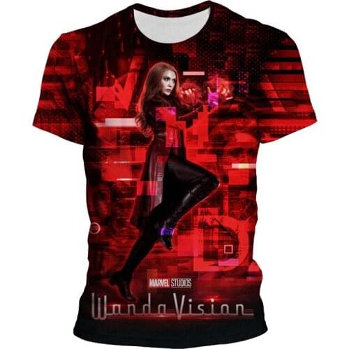 Fashion Marvel Avengers Wanda Vision Mens Women Tshirt Child T-Shirt Tv Show Shirts Superhero Scarlet Witch Tees 3D Printed Top