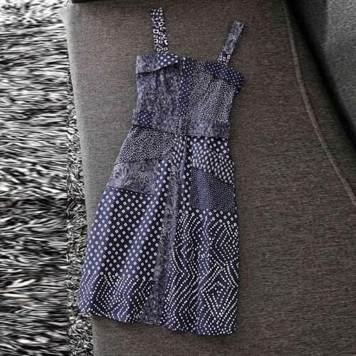 Fashion 100% Cotton Runway Women 2021 High Quality Spaghetti Strap Floral Print Long Party Holiday Elegant Dress