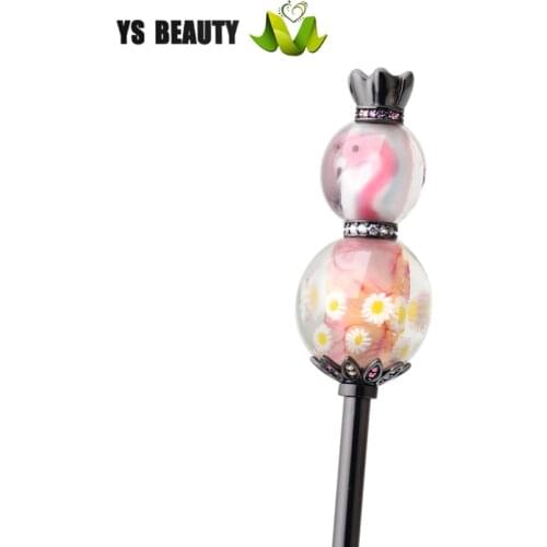 New small Daisy glass hair hairpin Japanese style kimono hairpin kanzi free disassembled add different styles of glass beads