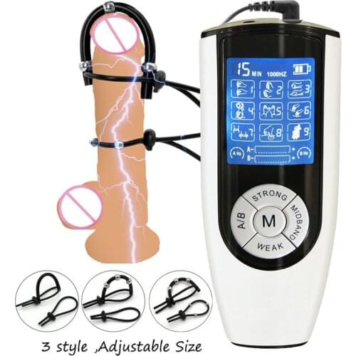 New And Strong Electro Shock Host,Electro Shock Penis Ring,Electro Stimulation Bead Massage Cock Ring Glans Ring Sex Toy For Men