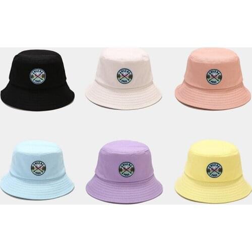 New Womens Bucket Hat Lovely Mens Fisherman Hat Art RETRO Label Leisure Sun Protection Hat Summer Hiking Hat Unisex Panama Hat