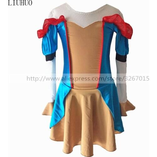 Figure Skating Dress Womens Girls' Ice Skating Dress Competition dresses Blue and white flesh Princess Angel cute style