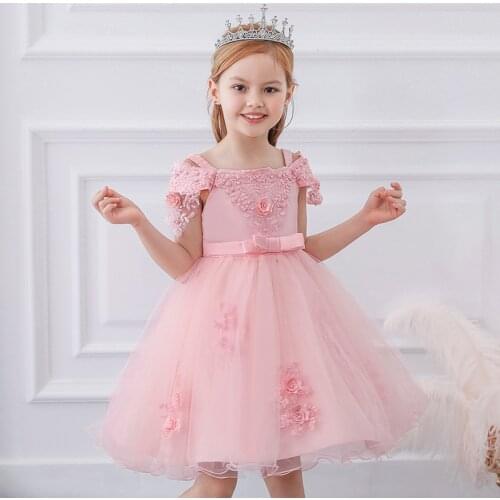 2021 Shoulderless Girls Dresses For Party And Wedding Clothes Dress Children‘s’ Clothing Princess Tutu Dress Evening 10 Years