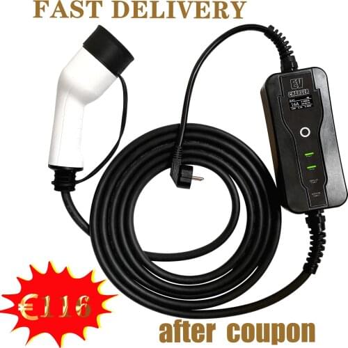 IEC62196 type 2 charger 16A electric portable charger evse ev adjustable current