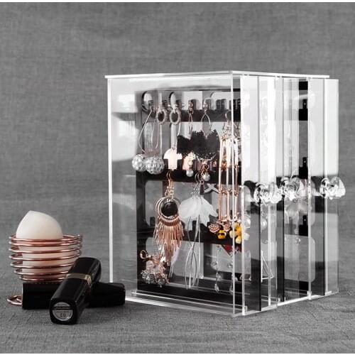 New Transparent Crystal Jewelry Plastic Showing Stand Shelf Necklace Bracelet Rack Earrings Hanger Jewelry Art Display Organizer