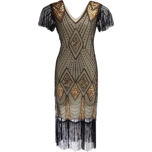 Drop Shipping Best Seller 100 Ladies 20s 1920s Roaring Flapper Costume Black Blue Sequin Gatsby Fancy Dress