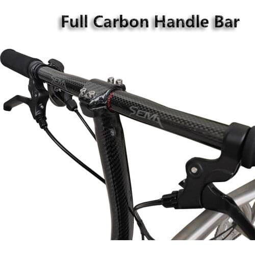 Folding Bike Handlebar Handle Bar Full Carbon Road Bicycle Parts22.2*25.4mm 520-580g Lightweight Bmx For Brompton