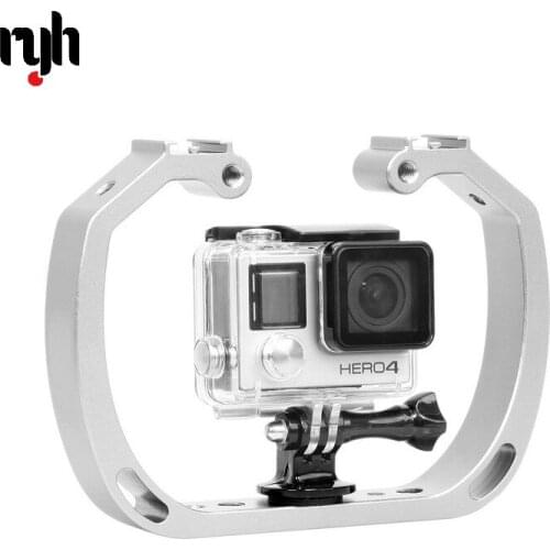 Double-Arm Handheld Support Stabilizer Hand Grip Diving Underwater Photography Equipment For GoPro Hero Xiaomi Yi Action Camera
