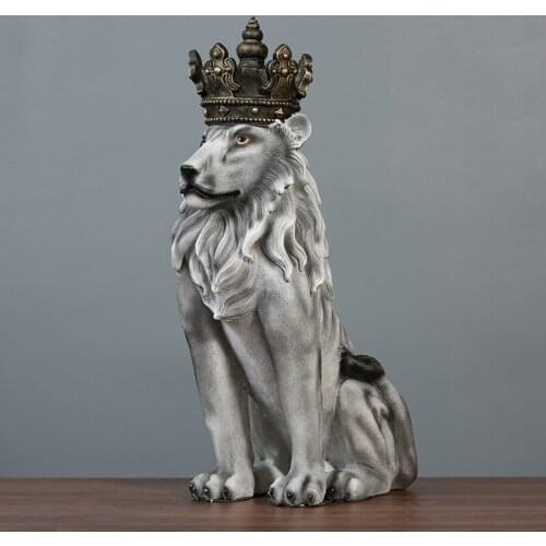 Super Large Landing Crown Lion Ornaments Nordic Living Room Wine Cabinet TV Cabinet Decoration Modern Simple Office Art