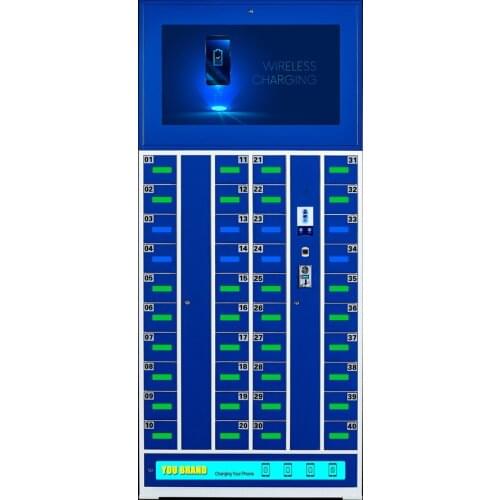 Light blue 40 doors cell phone charging vending machine with password lock