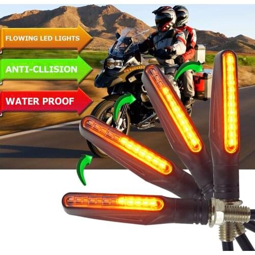 Flowing motorcycle turn signal lights Flicker LED Amber Indcator Lamp FOR bmw f 800 gs bmw s1000rr yamaha ybr honda x4 honda xr