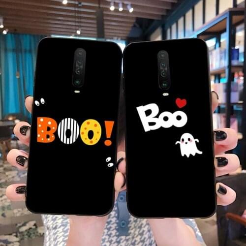 YJZFDYRM Scary halloween boo Soft Phone Case Capa for Redmi Note 9 8 8T 8A 7 6 6A Go Pro Max Redmi 9 K20