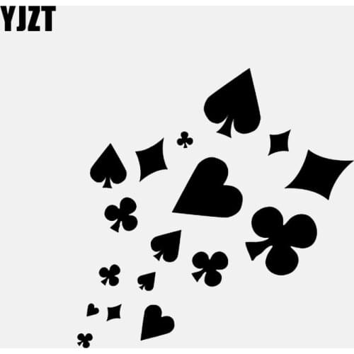 YJZT 12.9*13.1CM Lovely Playing CARDS Graphic Decor Car Sticker Personalized Accessories Vinyl C12-1363