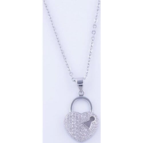 Fashion Jewelry Charm Zircon Crystal Locks Necklaces & Pendants Diy Copper Micro Pave Long Necklace Women Bijoux Collier Femme