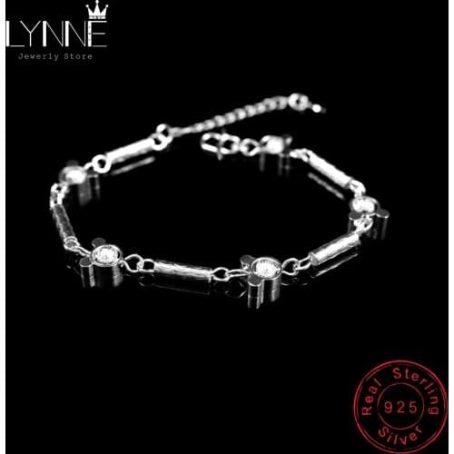 New Fashion Round Tube Chain Mickey Bracelets 925 Sterling Silver Small Ball Hollow Flower Bracelet For Women&Girl Jewelry Gift