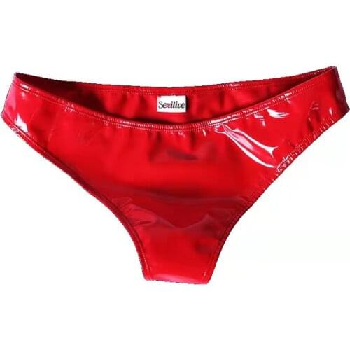 Women Erotic Sexy Bottom Fetish Sheath Underwear Wetlook Latex Mini Hot Pants Glossy Low Waist PVC Leather Shorts For Sex